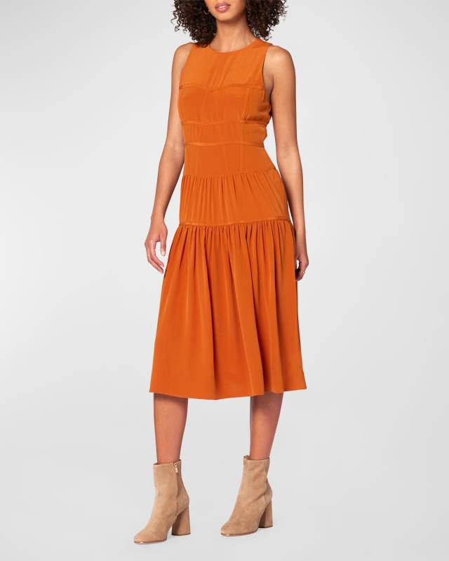 Cressida Sleeveless Tiered Midi Dress